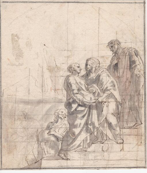 Datei:Abb. 1- Melchior Puchner, „Mariä Heimsuchung“, lavierte Federzeichnung, 1737 oder früher, Privatbesitz (Vorderseite).jpg